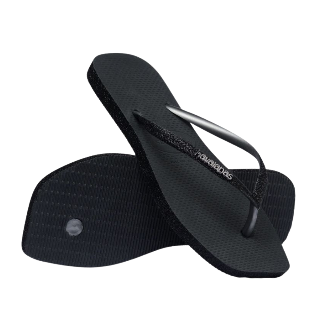 Chinelo Havaianas  Slim Square Sparkle Novo Grafite