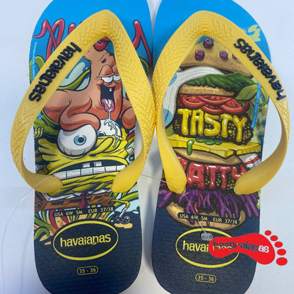 Chinelo Havaianas Kids Top SpongeBob Branco