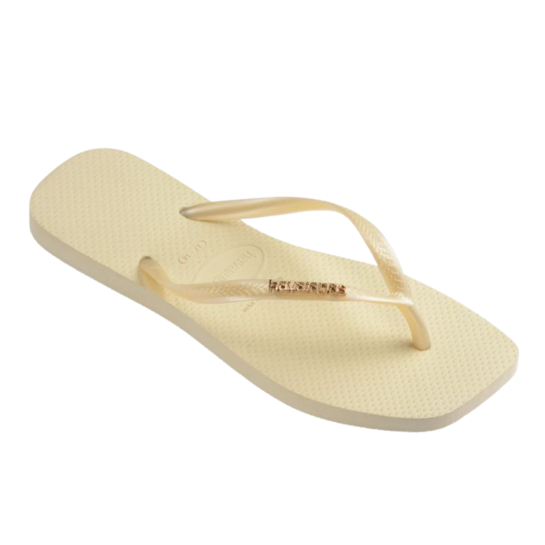 Chinelo Havaianas Slim Square Logo Metalic