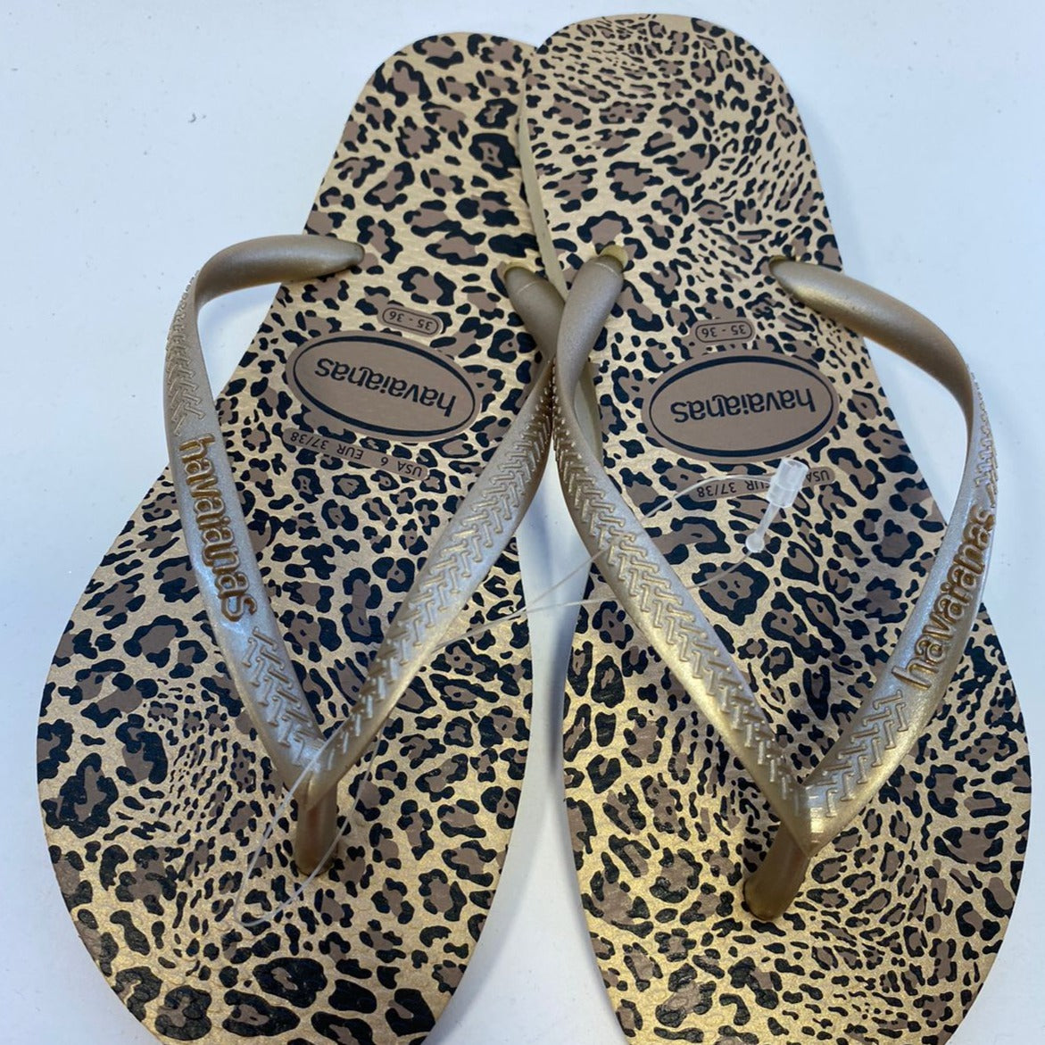 Chinelo Havaianas Slim Animais Areia/Dourado