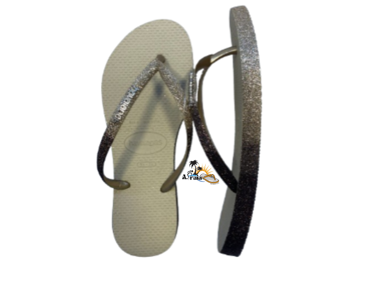 Chinelo Havaianas Slim Sparkle Areia