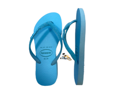 Chinelo Havaianas Slim Glitter Neon Azul Water