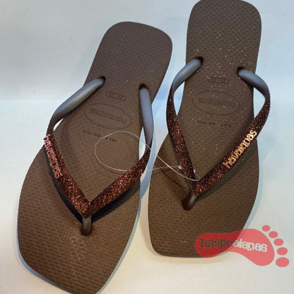 Chinelo Havaianas Slim Squared Glitter