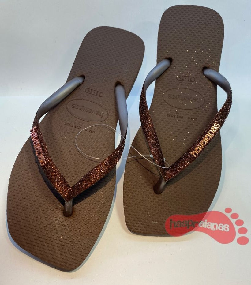 Chinelo Havaianas Slim Squared Glitter