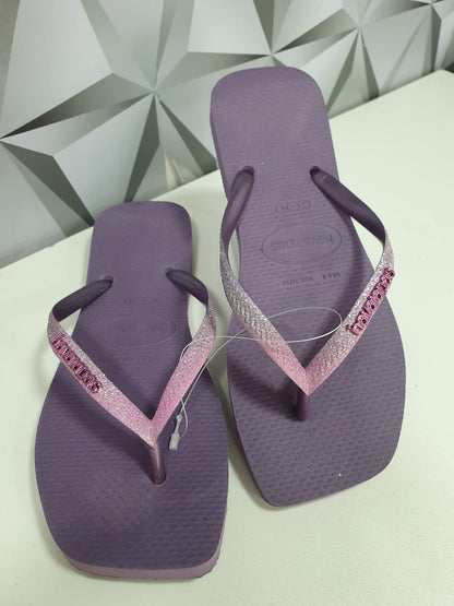 Chinelo Havaianas Slim Squared Glitter