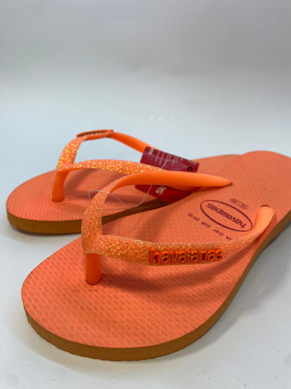 Chinelo Havaianas Slim Glitter Neon Coral Spark