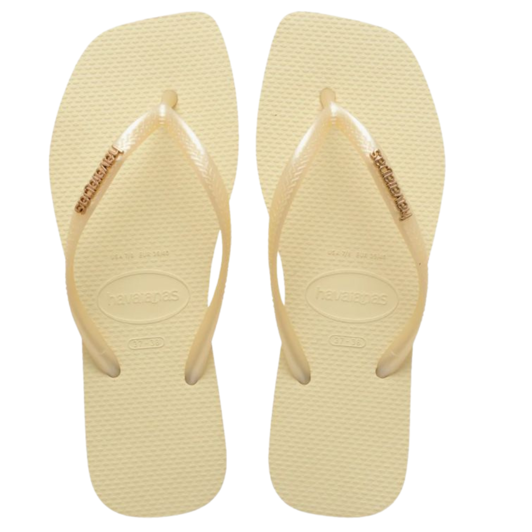 Chinelo Havaianas Slim Square Logo Metalic