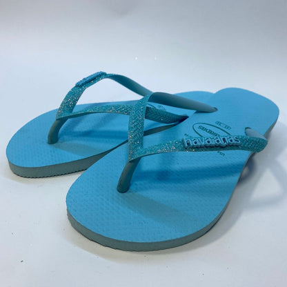 Chinelo Havaianas Slim Glitter Neon Azul Water