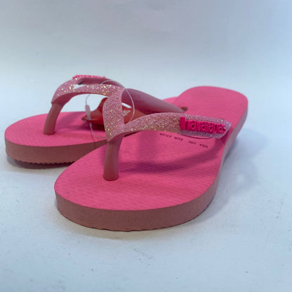 Chinelo Havaianas Kids Slim Glitter Neon Rosa Macaron