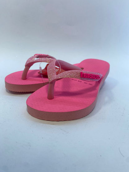 Chinelo Havaianas Kids Slim Glitter Neon Rosa Macaron