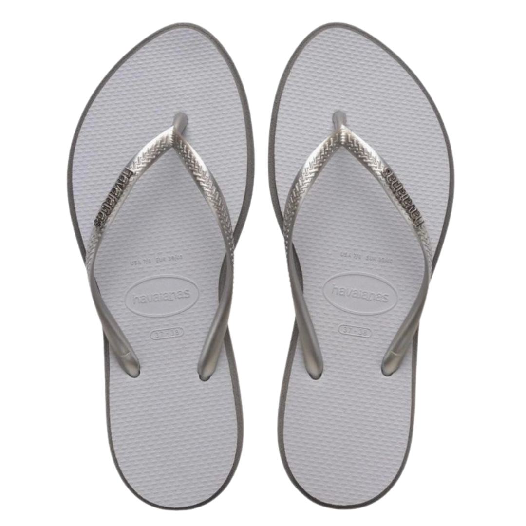 Chinelo Havaianas Slim Point Prata