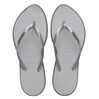 Chinelo Havaianas Slim Point Prata