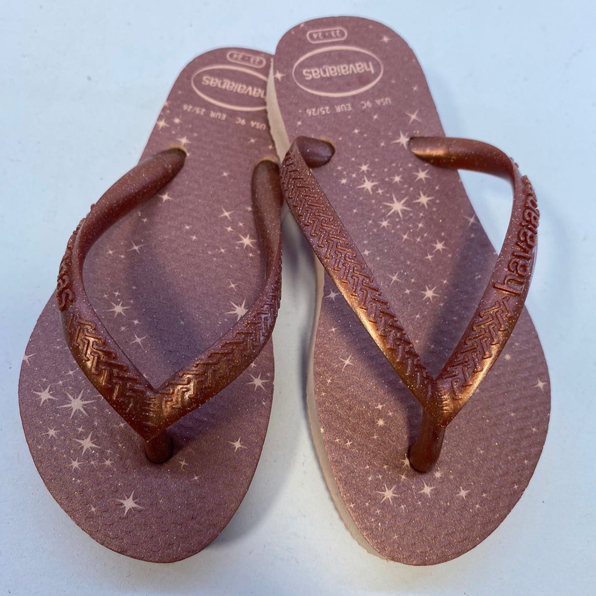 Chinelo Havaianas KIids Slim Gloss Rosa Ballet/Dourado