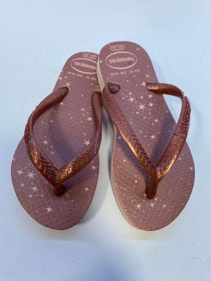 Chinelo Havaianas KIids Slim Gloss Rosa Ballet/Dourado