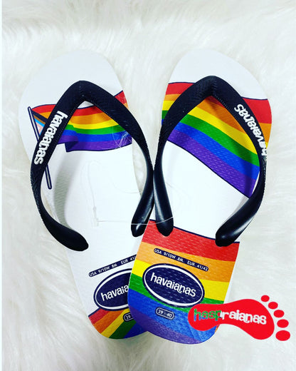 Chinelo Havaianas Top Pride Branco / Preto