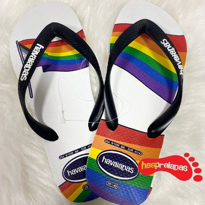 Chinelo Havaianas Top Pride Branco / Preto