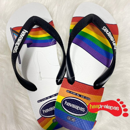 Chinelo Havaianas Top Pride Branco / Preto