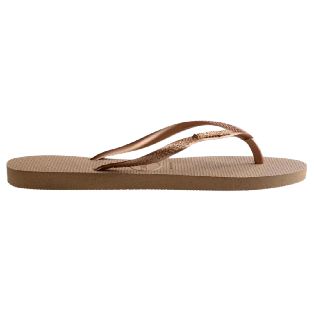 Chinelo Havaianas Slim Logo Metalic Rose Gold