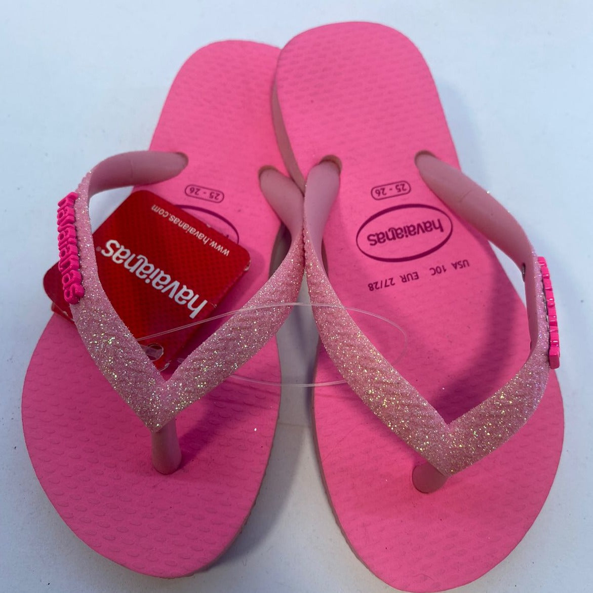 Chinelo Havaianas Kids Slim Glitter Neon Rosa Macaron