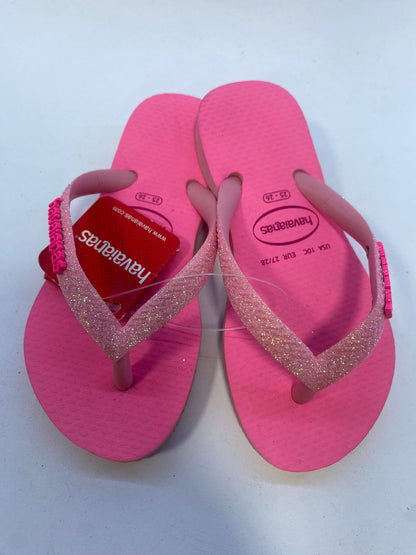 Chinelo Havaianas Kids Slim Glitter Neon Rosa Macaron