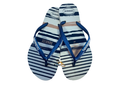 Chinelo Havaianas Slim Nautical Branco /Marinho