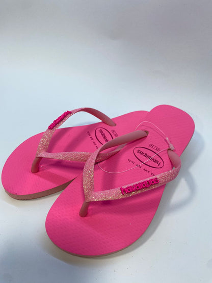 Chinelo Havaianas Slim Glitter Neon Rosa Macaron