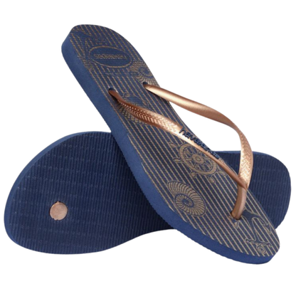 Chinelo Havaianas Slim Nautical Branco /Marinho