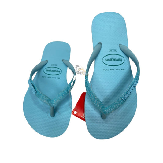 Chinelo Havaianas Slim Glitter Neon Azul Water