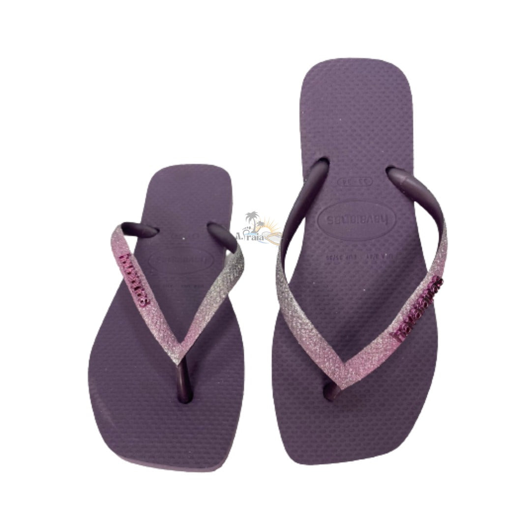 Chinelo Havaianas Slim Squared Glitter