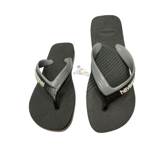 Chinelo Havaianas Dual Preta e Cinza Aco