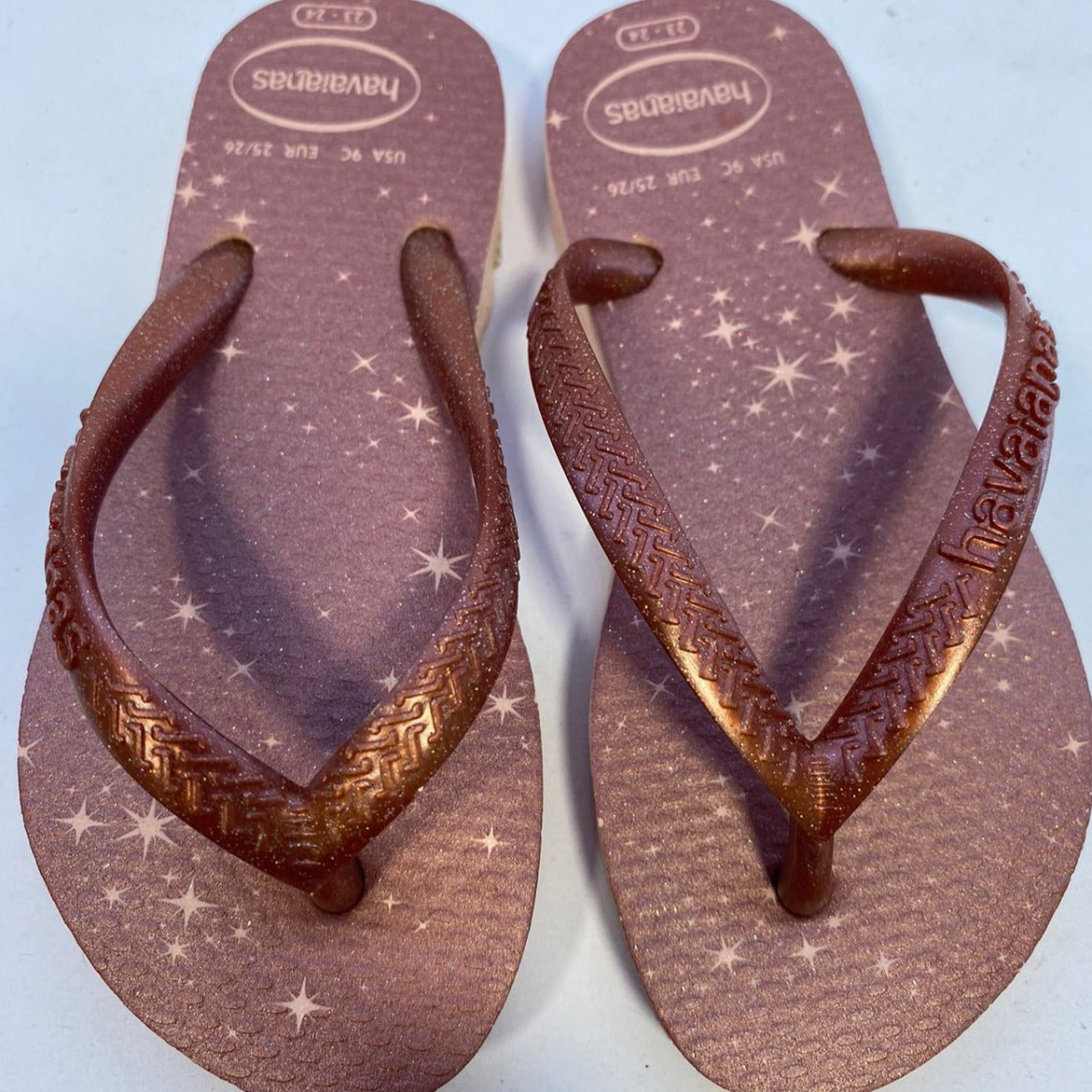 Chinelo Havaianas KIids Slim Gloss Rosa Ballet/Dourado