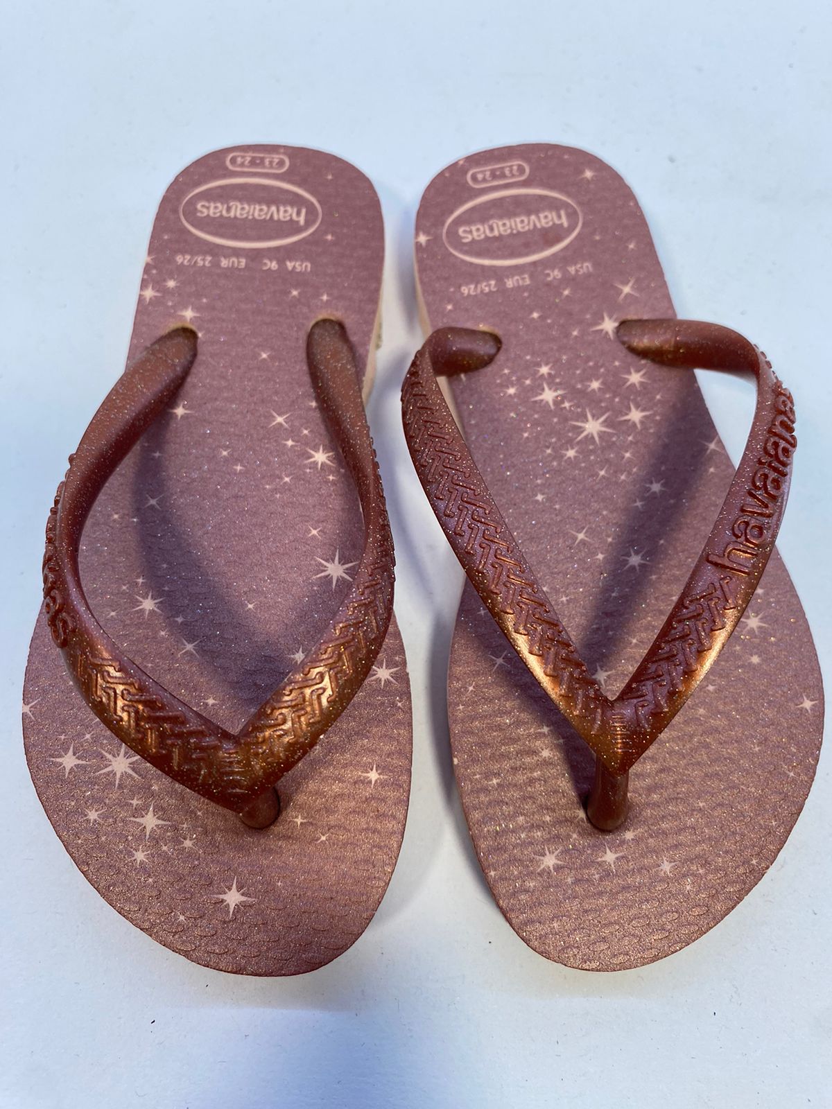 Chinelo Havaianas KIids Slim Gloss Rosa Ballet/Dourado