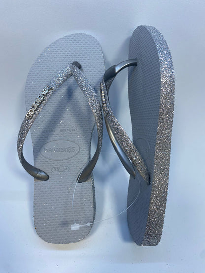 Chinelo Havaianas Slim Sparkle II Cinza Gelo