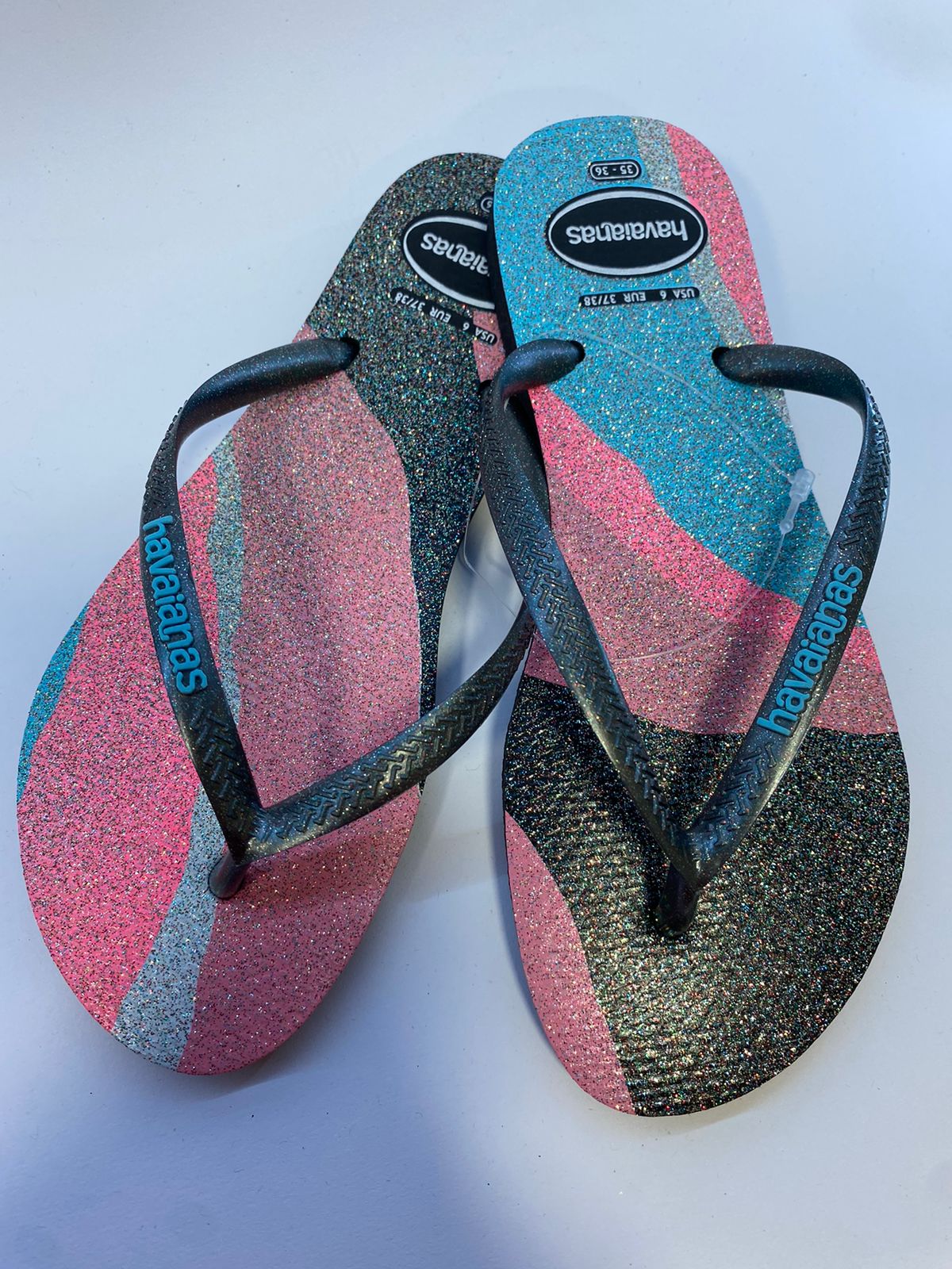 Chinelo Havaianas Slim Palette Glow Preta