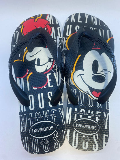 Chinelo Havaianas Top Disney branco e preto