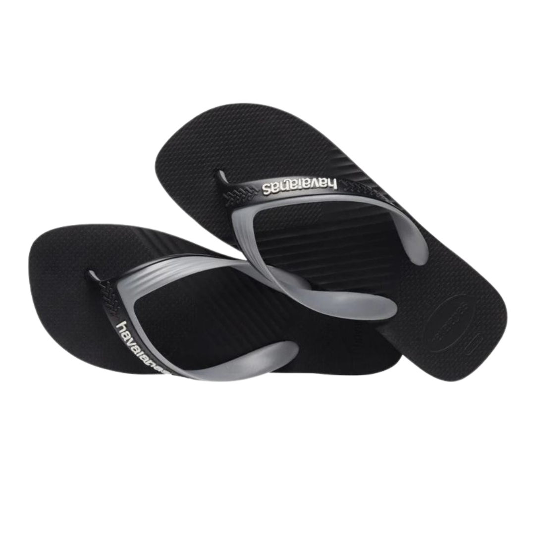 Chinelo Havaianas Dual Preta e Cinza Aco