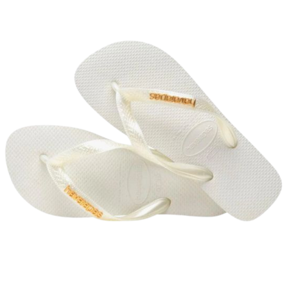 Chinelo Havaianas Top Logo Metalic Branca