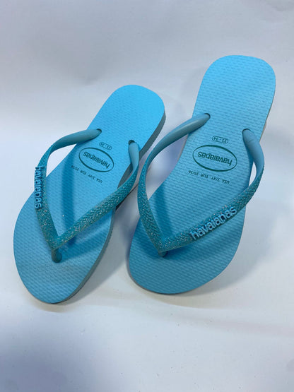 Chinelo Havaianas Slim Glitter Neon Azul Water