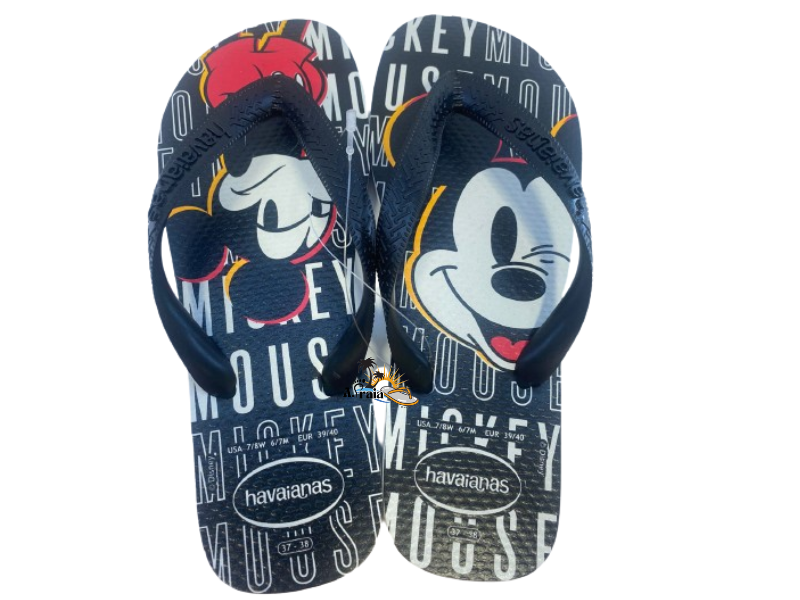 Chinelo Havaianas Top Disney branco e preto