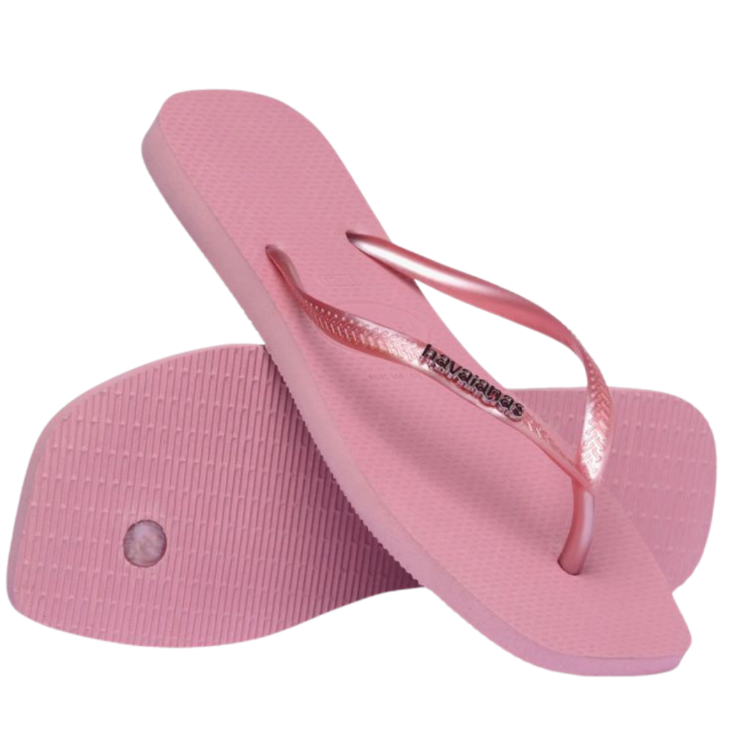 Chinelo Havaianas Slim Square Logo Metalic