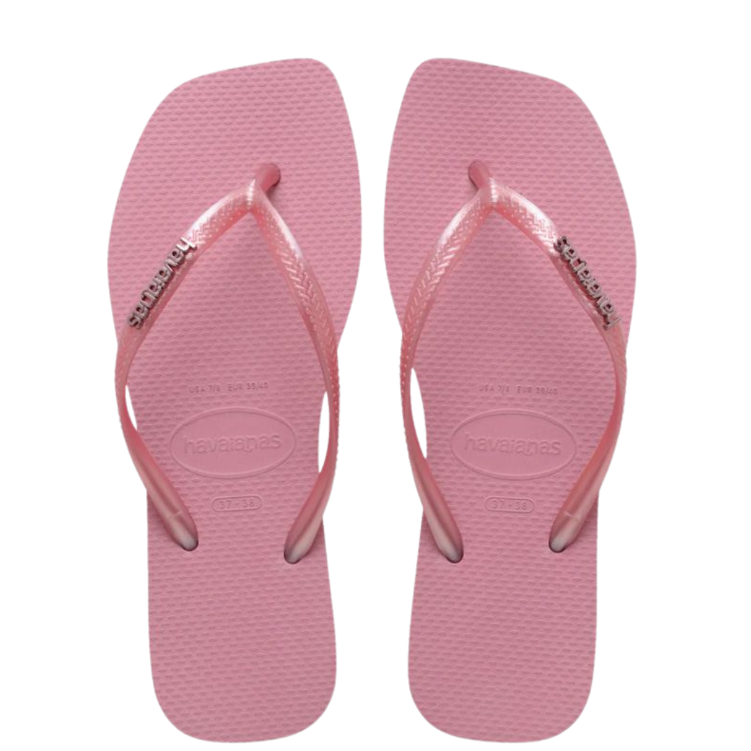 Chinelo Havaianas Slim Square Logo Metalic