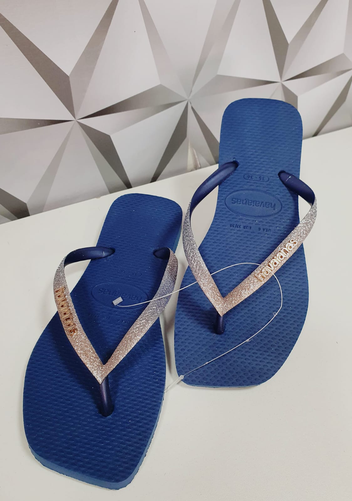 Chinelo Havaianas Slim Squared Glitter