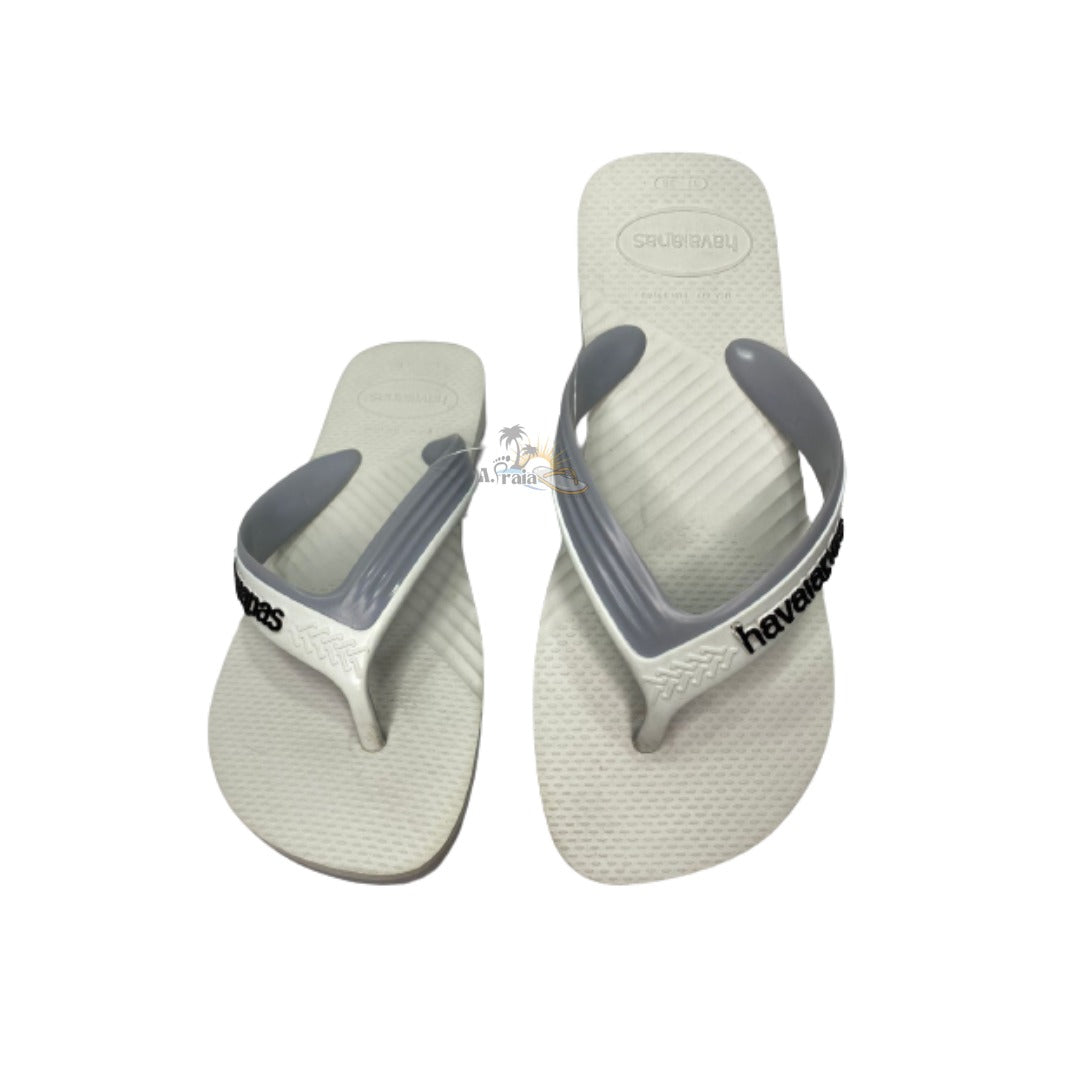 Chinelo Havaianas Dual Branco e Cinza Gelo