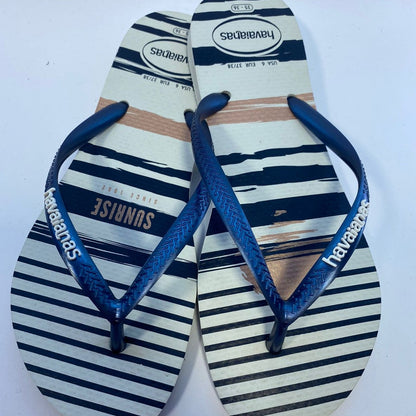 Chinelo Havaianas Slim Nautical Branco /Marinho