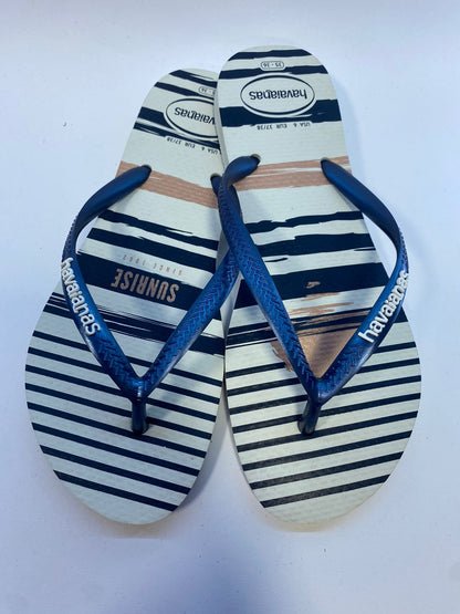 Chinelo Havaianas Slim Nautical Branco /Marinho