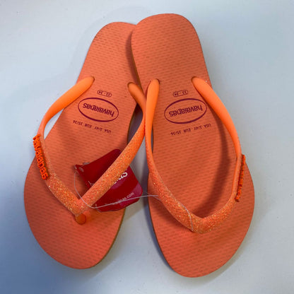 Chinelo Havaianas Slim Glitter Neon Coral Spark