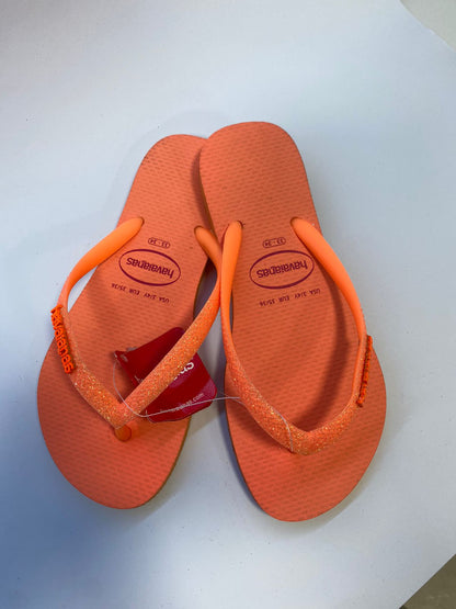 Chinelo Havaianas Slim Glitter Neon Coral Spark