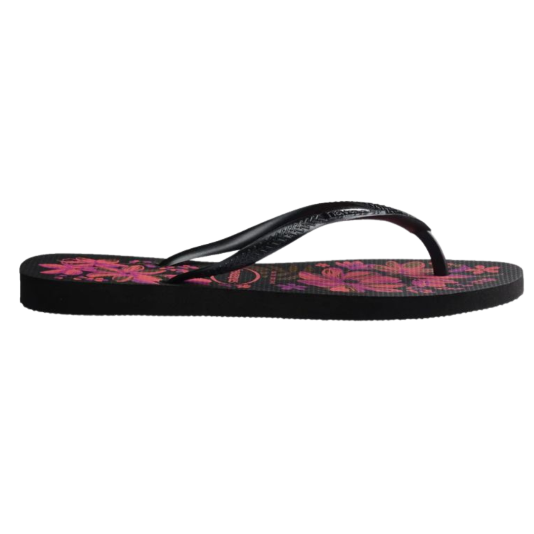 Chinelo Havaianas Slim Organic Preta / Cinza /Ouro