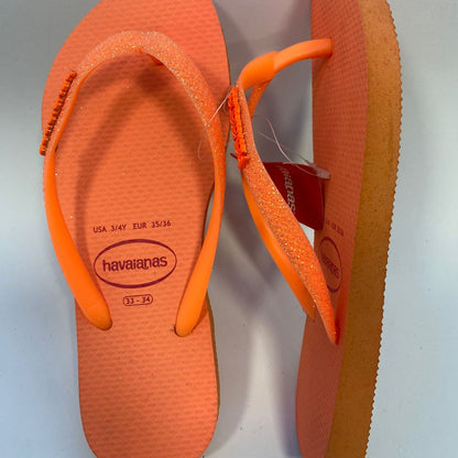 Chinelo Havaianas Slim Glitter Neon Coral Spark