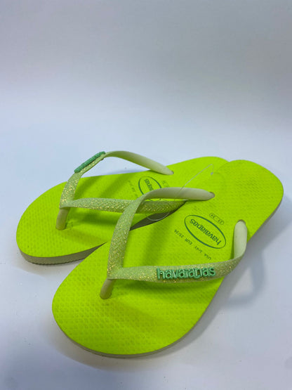 Chinelo Havaianas Slim Glitter Neon Lima